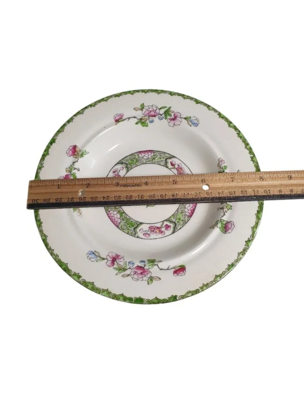 Anchor China Plate and Bowl Pink Green Floral Pattern Bone China England Vintage